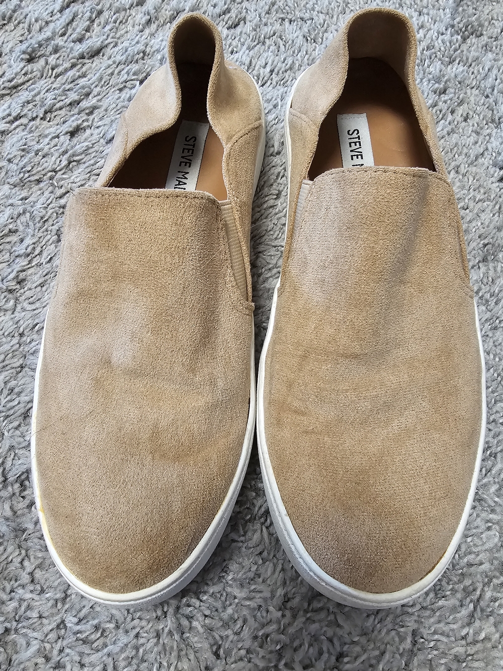Steve Madden Beige/Tan Suede Slip-On Sneakers